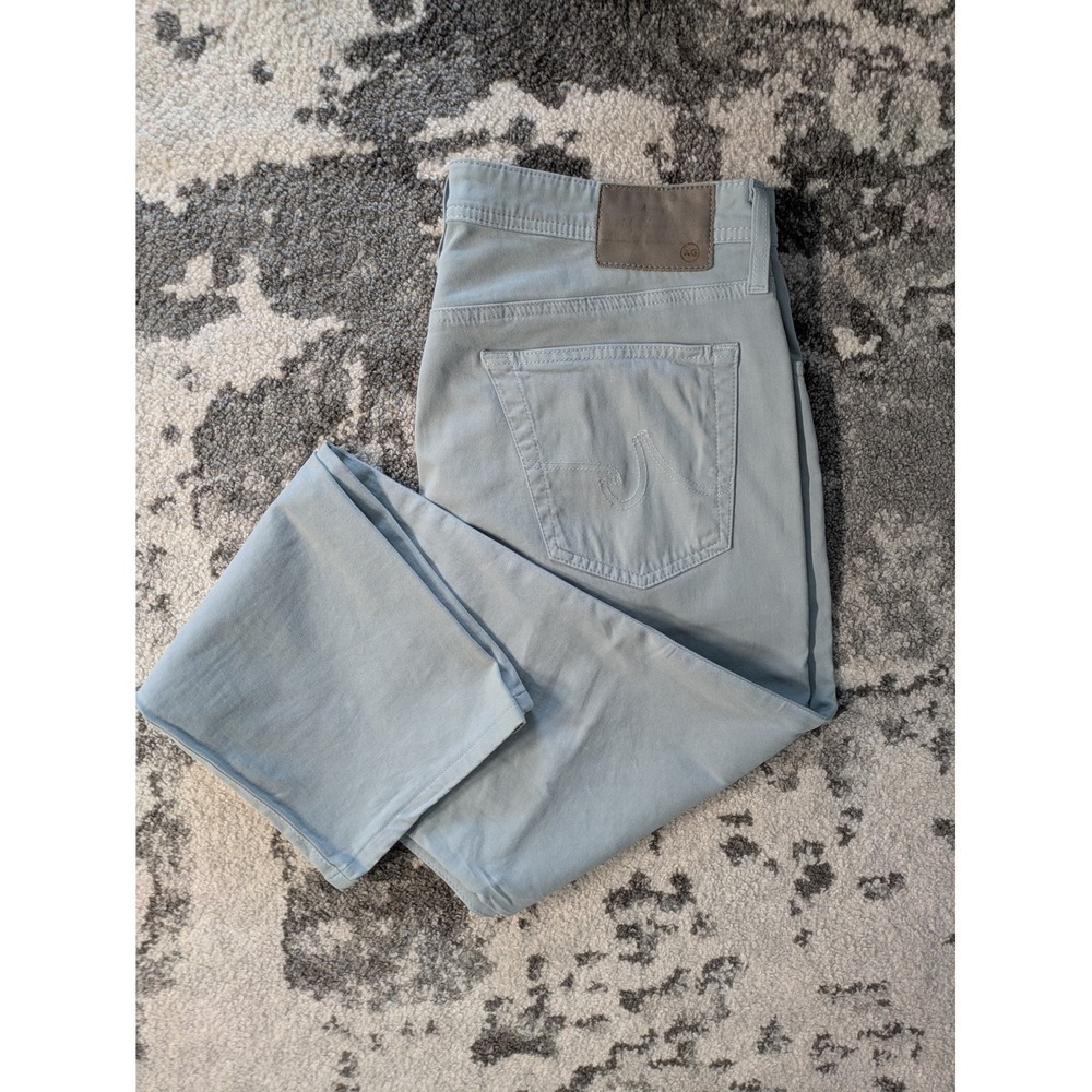 AG Adriano Goldschmied The Graduate Jeans Mens 34x34 Light Blue Cotton Blend - Picture 3 of 7